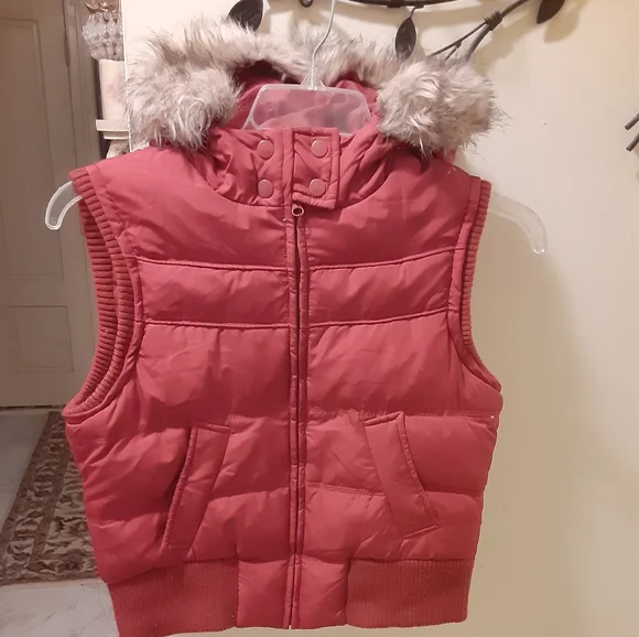 Aeropostale Fur Hooded Puffer Vest Aeropostale Jackets Coats